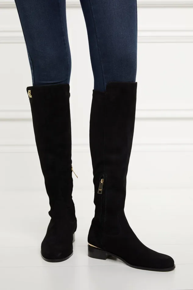Holland Cooper Albany Knee Boot Black Women Boots Holland Cooper Albany Knee Boot Black Women Boots