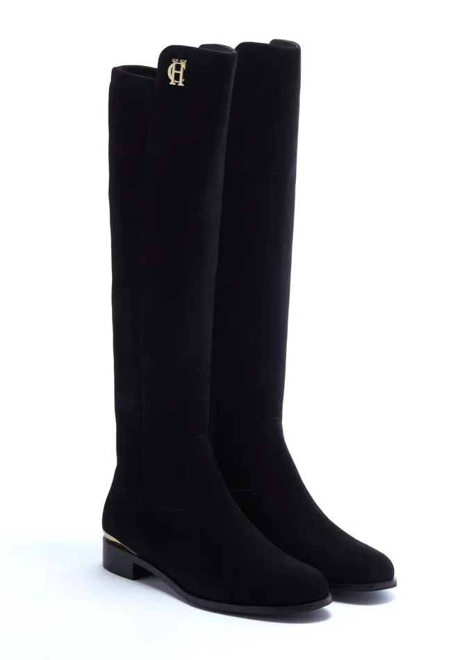 Holland Cooper Albany Knee Boot Black Women Boots Holland Cooper Albany Knee Boot Black Women Boots