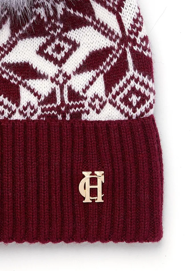 Holland Cooper Beatrice Bobble Hat Merlot Women Hats and Headbands Holland Cooper Beatrice Bobble Hat Merlot Women Hats and Headbands