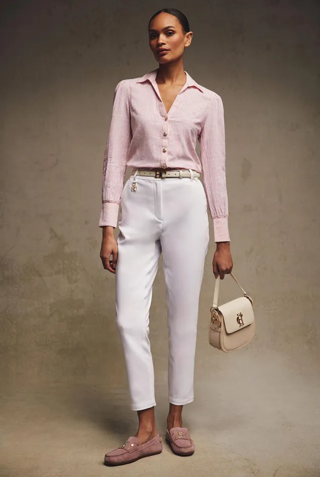 Holland Cooper Bexley Cigarette Trouser White Women Trousers