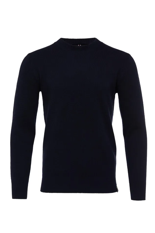 Holland Cooper Byron Crew Neck Knit Navy Men Knitwear