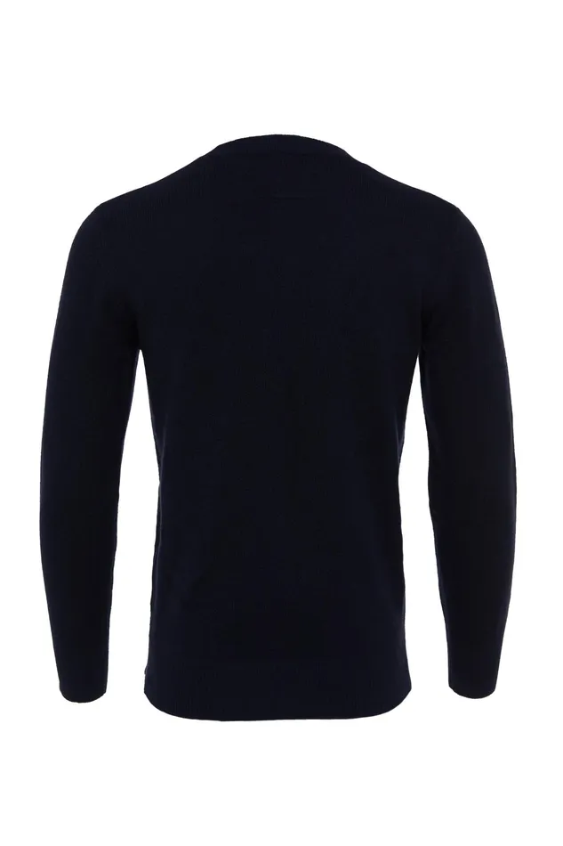 Holland Cooper Byron Crew Neck Knit Navy Men Knitwear