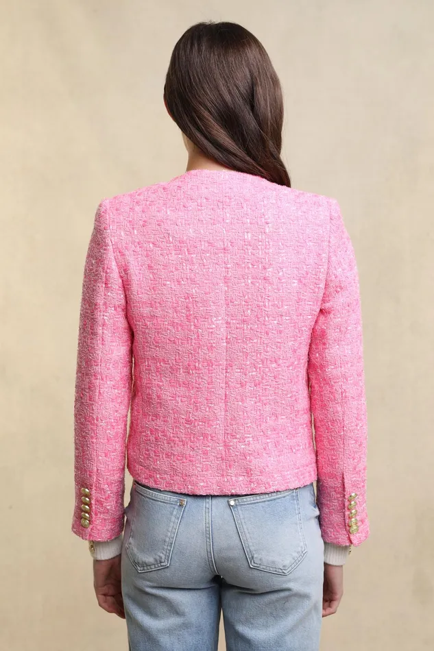 Holland Cooper Chelsea Jacket Pop Pink Boucle Women Tailoring