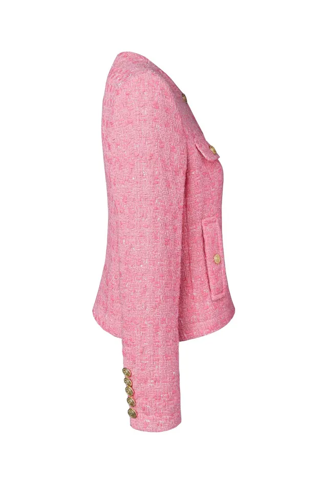 Holland Cooper Chelsea Jacket Pop Pink Boucle Women Tailoring
