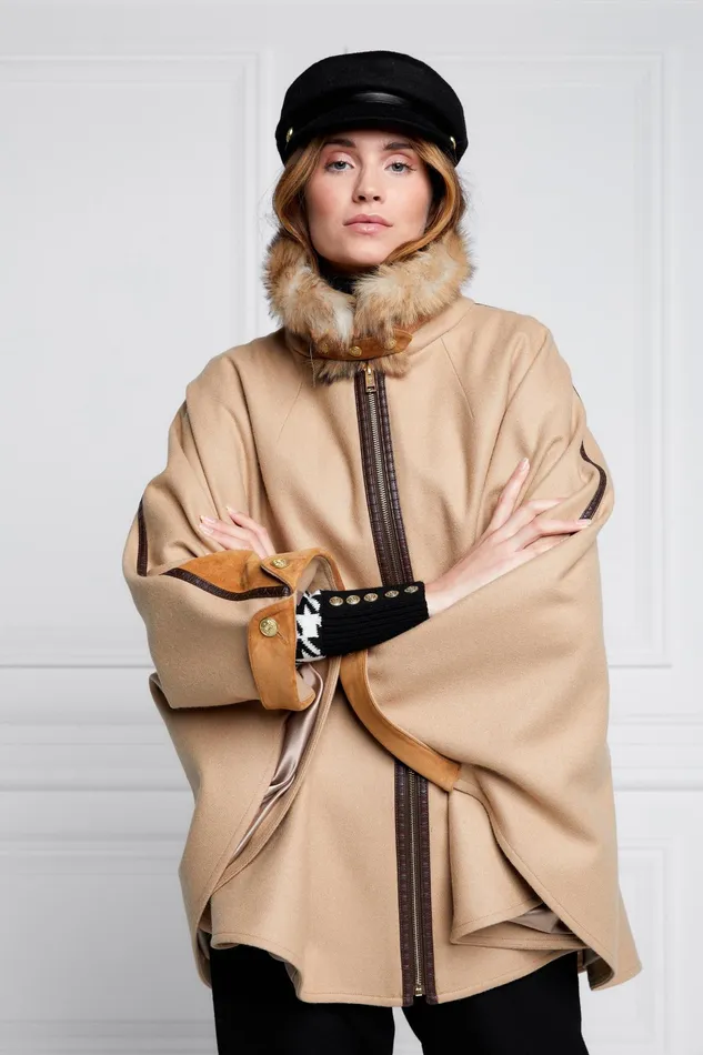Holland Cooper Chiltern Cape Camel Women Capes