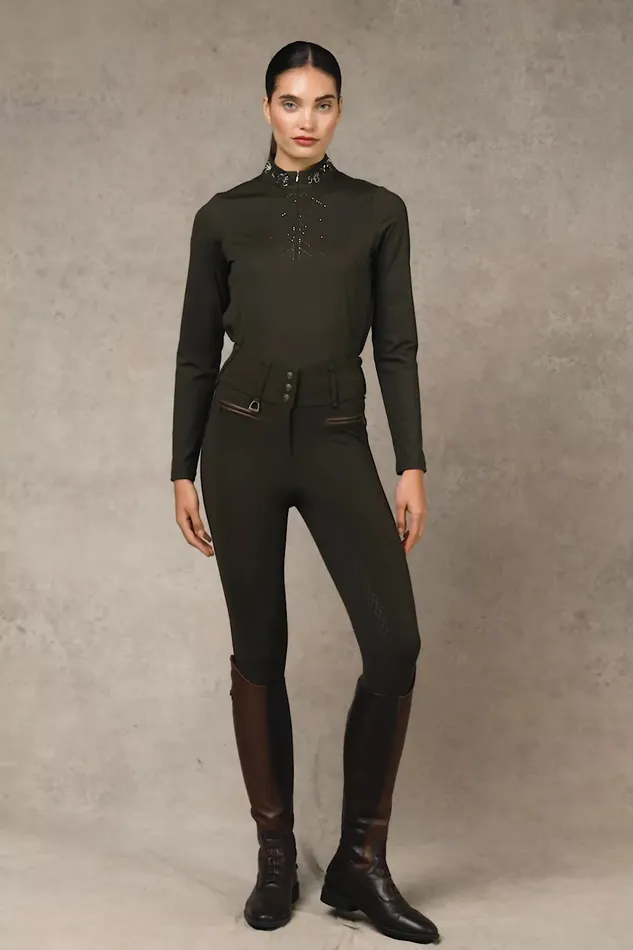 Holland Cooper Crystal Base Layer Dark Olive Women Base Layers Holland Cooper Crystal Base Layer Dark Olive Women Base Layers