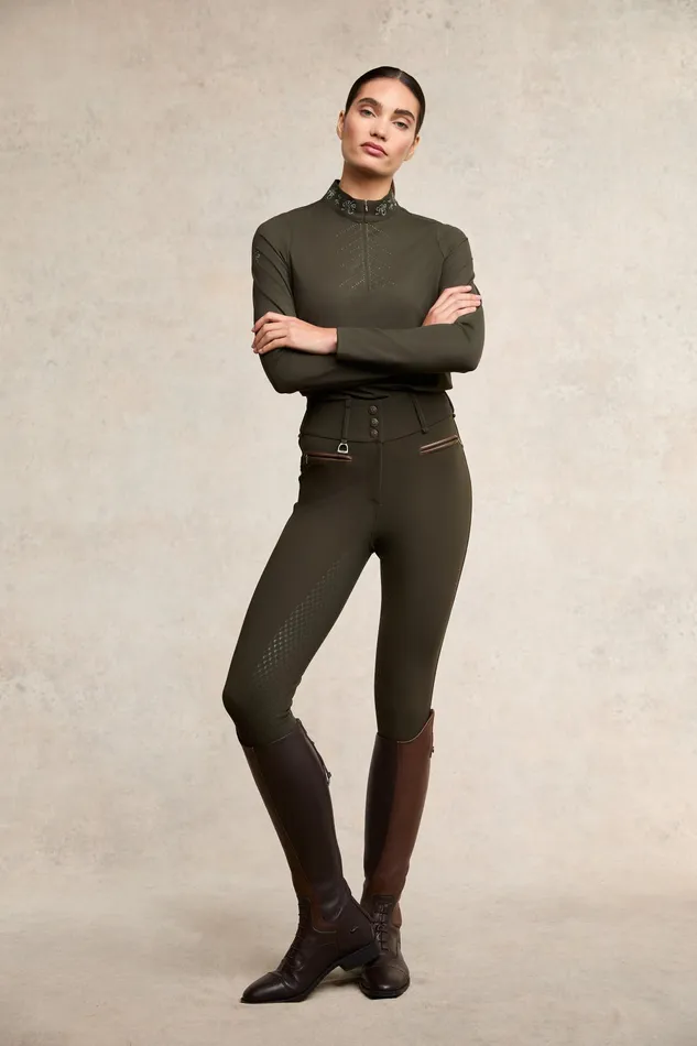 Holland Cooper Crystal Base Layer Dark Olive Women Base Layers Holland Cooper Crystal Base Layer Dark Olive Women Base Layers
