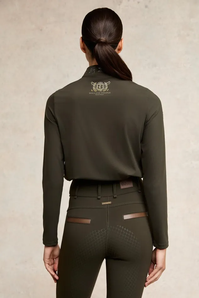 Holland Cooper Crystal Base Layer Dark Olive Women Base Layers Holland Cooper Crystal Base Layer Dark Olive Women Base Layers
