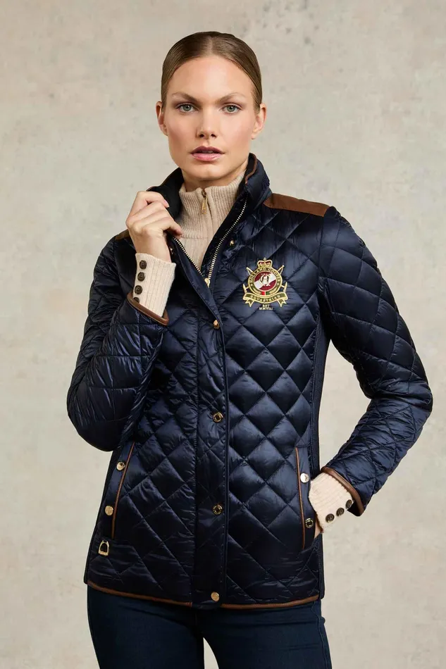 Holland Cooper Diamond Quilt Classic Jacket Ink Navy Women Jackets