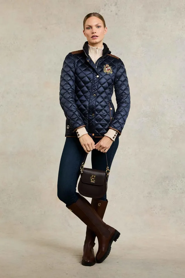 Holland Cooper Diamond Quilt Classic Jacket Ink Navy Women Jackets Holland Cooper Diamond Quilt Classic Jacket Ink Navy Women Jackets