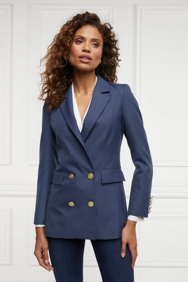 Holland Cooper Double Breasted Blazer Denim Women Tailoring