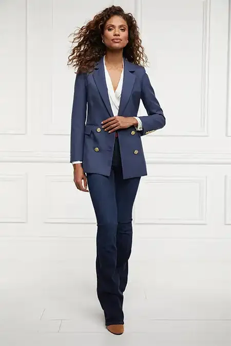 Holland Cooper Double Breasted Blazer Denim Women Tailoring