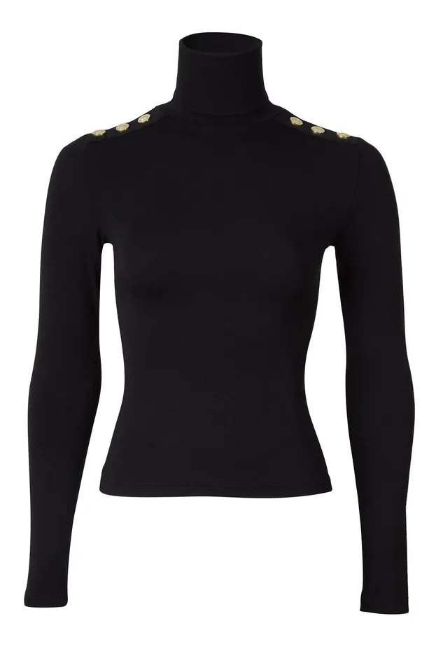 Holland Cooper Essential Roll Neck Black Women Tops Holland Cooper Essential Roll Neck Black Women Tops