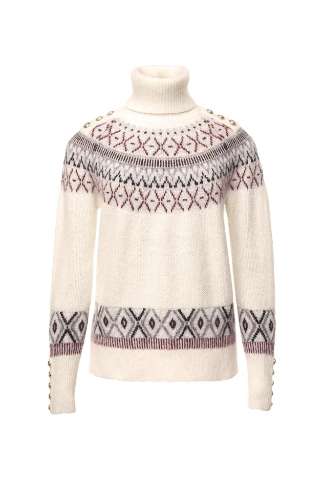 Holland Cooper Fairisle Knit Cream Women Knitwear Holland Cooper Fairisle Knit Cream Women Knitwear