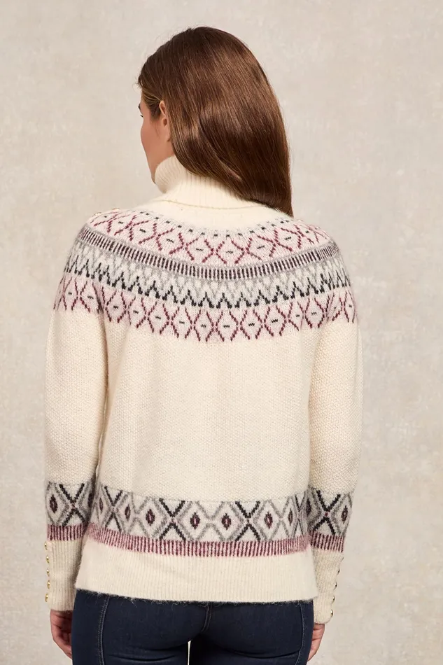 Holland Cooper Fairisle Knit Cream Women Knitwear Holland Cooper Fairisle Knit Cream Women Knitwear