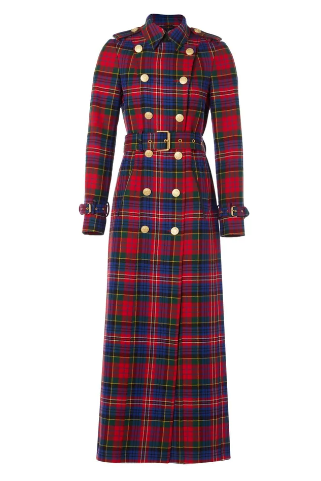 Holland Cooper Full Length Marlborough Trench Coat Macpherson Tartan Women Tailoring