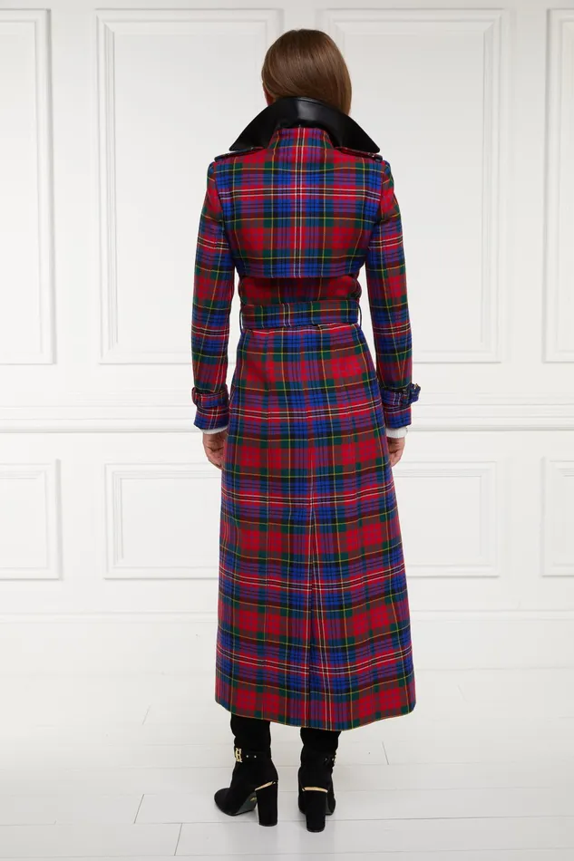 Holland Cooper Full Length Marlborough Trench Coat Macpherson Tartan Women Tailoring