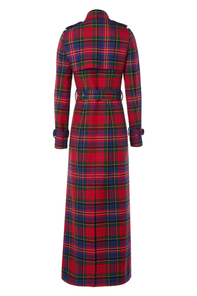 Holland Cooper Full Length Marlborough Trench Coat Macpherson Tartan Women Tailoring