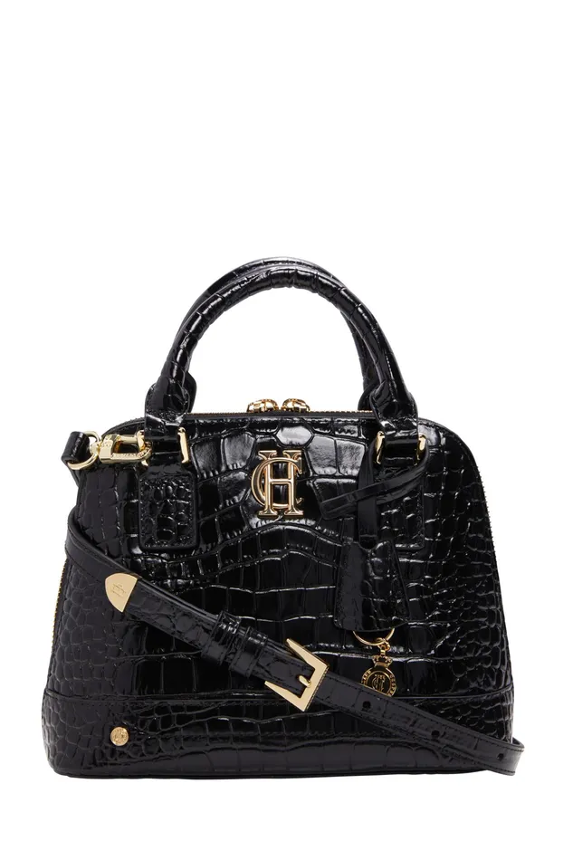 Holland Cooper Grovesnor Tote Bag Black Croc Women Tote Bags Holland Cooper Grovesnor Tote Bag Black Croc Women Tote Bags