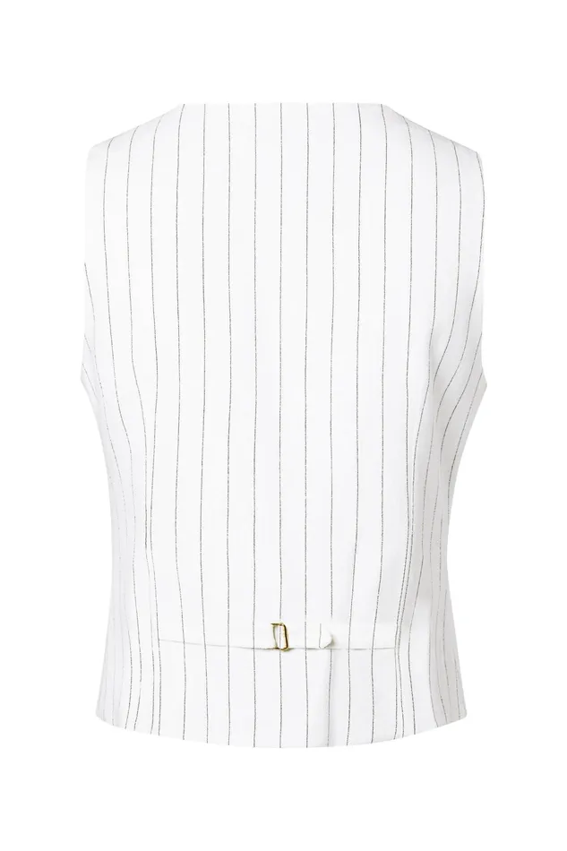 Holland Cooper Hampton Waistcoat Oyster Linen Pinstripe Women Waistcoats Holland Cooper Hampton Waistcoat Oyster Linen Pinstripe Women Waistcoats