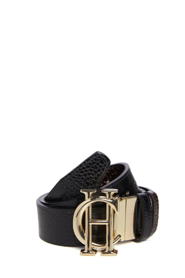 Holland Cooper HC Classic Belt Reversible Black Chocolate Croc Women Belts Holland Cooper HC Classic Belt Reversible Black Chocolate Croc Women Belts