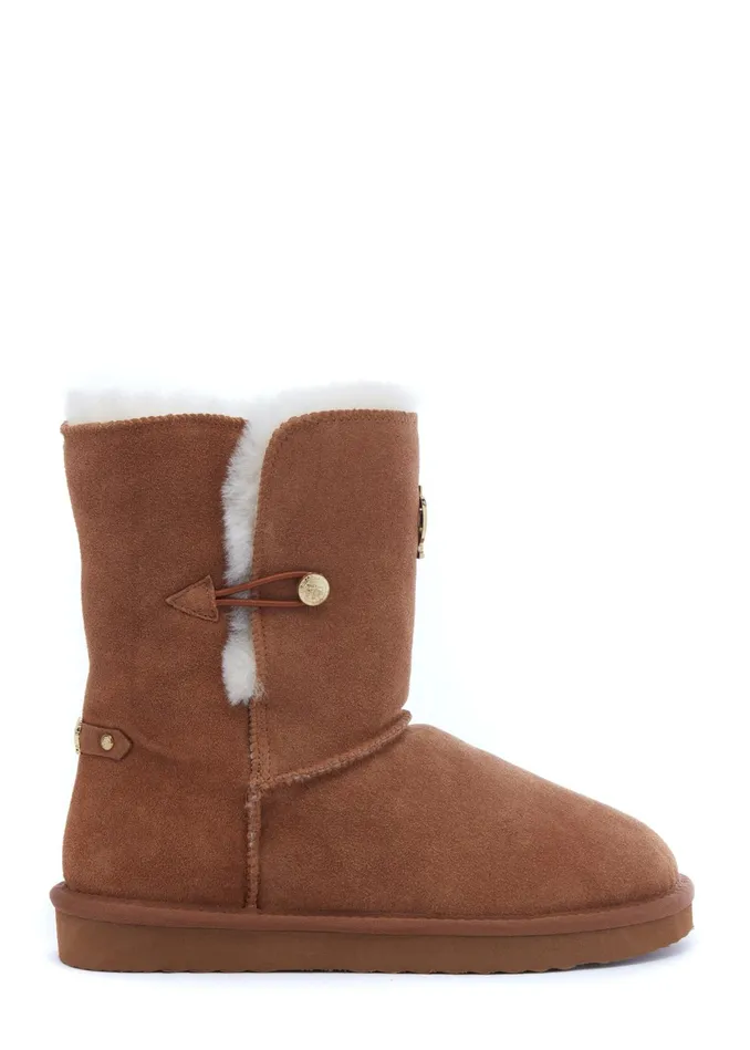Holland Cooper HC Shearling Boot Tan Women Sleepwear