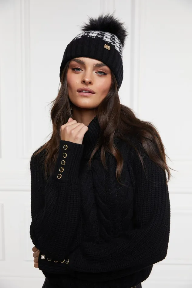 Holland Cooper Heritage Bobble Hat Houndstooth Women Hats and Headbands Holland Cooper Heritage Bobble Hat Houndstooth Women Hats and Headbands