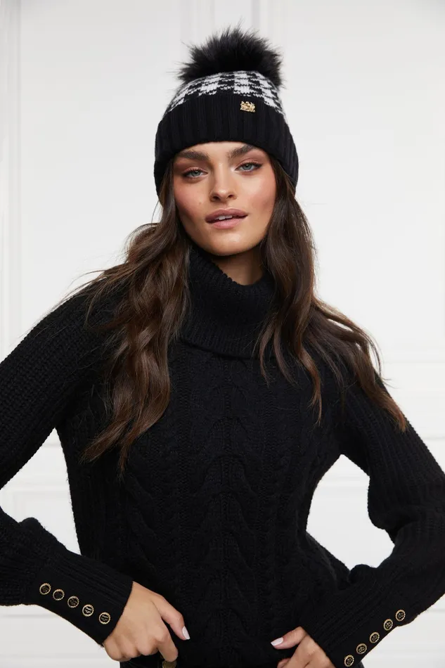 Holland Cooper Heritage Bobble Hat Houndstooth Women Hats and Headbands Holland Cooper Heritage Bobble Hat Houndstooth Women Hats and Headbands