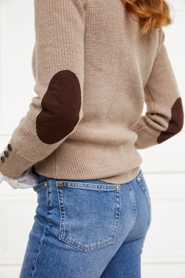 Holland Cooper Heritage Crew Neck Knit Latte Marl Women Knitwear Holland Cooper Heritage Crew Neck Knit Latte Marl Women Knitwear