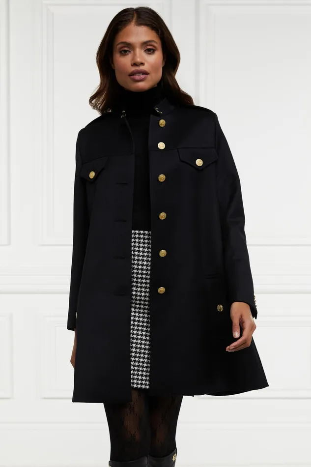 Holland Cooper Highbury Cape Coat Black Twill Women Capes