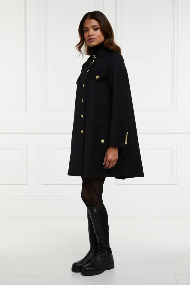 Holland Cooper Highbury Cape Coat Black Twill Women Capes Holland Cooper Highbury Cape Coat Black Twill Women Capes
