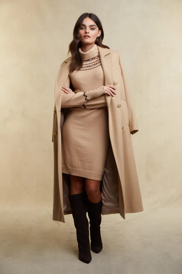 Holland Cooper Jennifer Knit Dress Camel Women Dresses Holland Cooper Jennifer Knit Dress Camel Women Dresses
