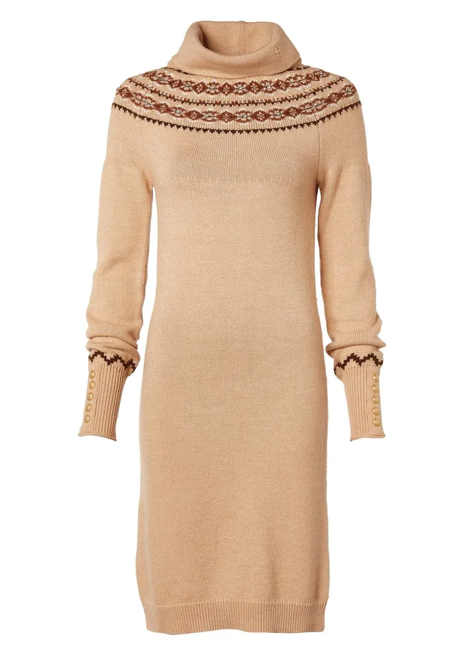 Holland Cooper Jennifer Knit Dress Camel Women Dresses Holland Cooper Jennifer Knit Dress Camel Women Dresses