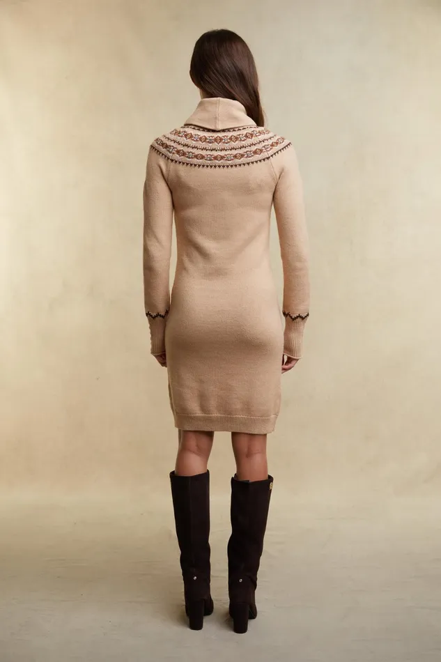 Holland Cooper Jennifer Knit Dress Camel Women Dresses Holland Cooper Jennifer Knit Dress Camel Women Dresses