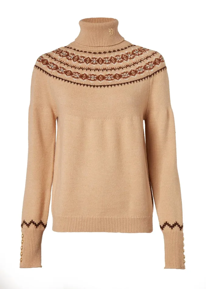 Holland Cooper Jennifer Roll Neck Knit Camel Women Knitwear Holland Cooper Jennifer Roll Neck Knit Camel Women Knitwear