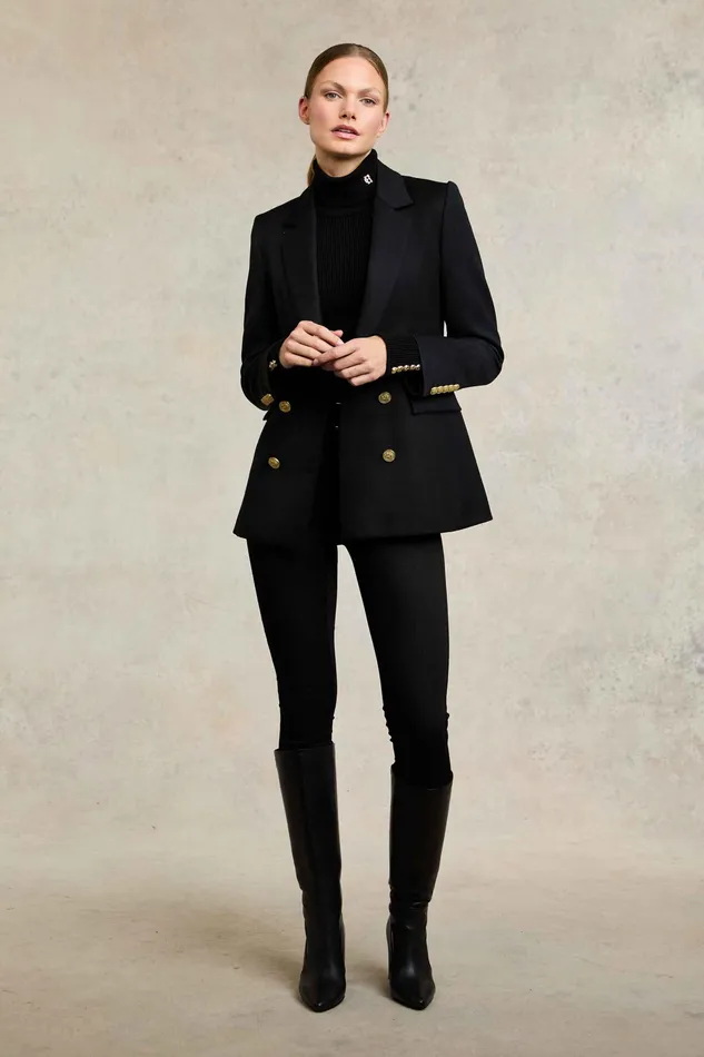 Holland Cooper Kensington Knee Boot Black Leather Women Boots Holland Cooper Kensington Knee Boot Black Leather Women Boots