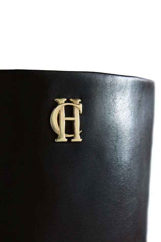 Holland Cooper Kensington Knee Boot Black Leather Women Boots Holland Cooper Kensington Knee Boot Black Leather Women Boots