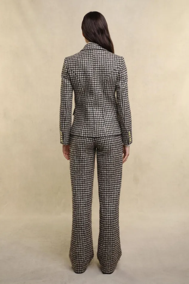Holland Cooper Knightsbridge Blazer Coffee Houndstooth Women Blazers