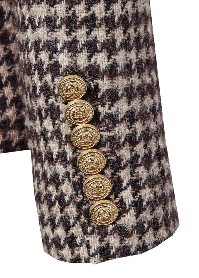 Holland Cooper Knightsbridge Blazer Coffee Houndstooth Women Blazers