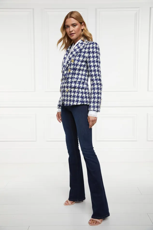 Holland Cooper Knightsbridge Blazer Large Scale Navy Houndstooth Women Tailoring Holland Cooper Knightsbridge Blazer Large Scale Navy Houndstooth Women Tailoring