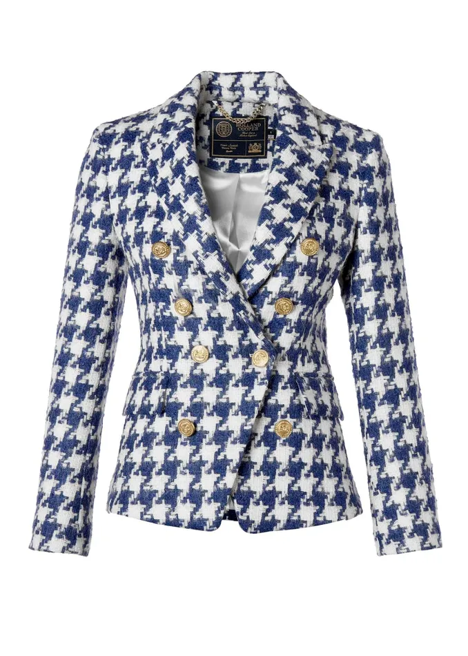 Holland Cooper Knightsbridge Blazer Large Scale Navy Houndstooth Women Tailoring Holland Cooper Knightsbridge Blazer Large Scale Navy Houndstooth Women Tailoring