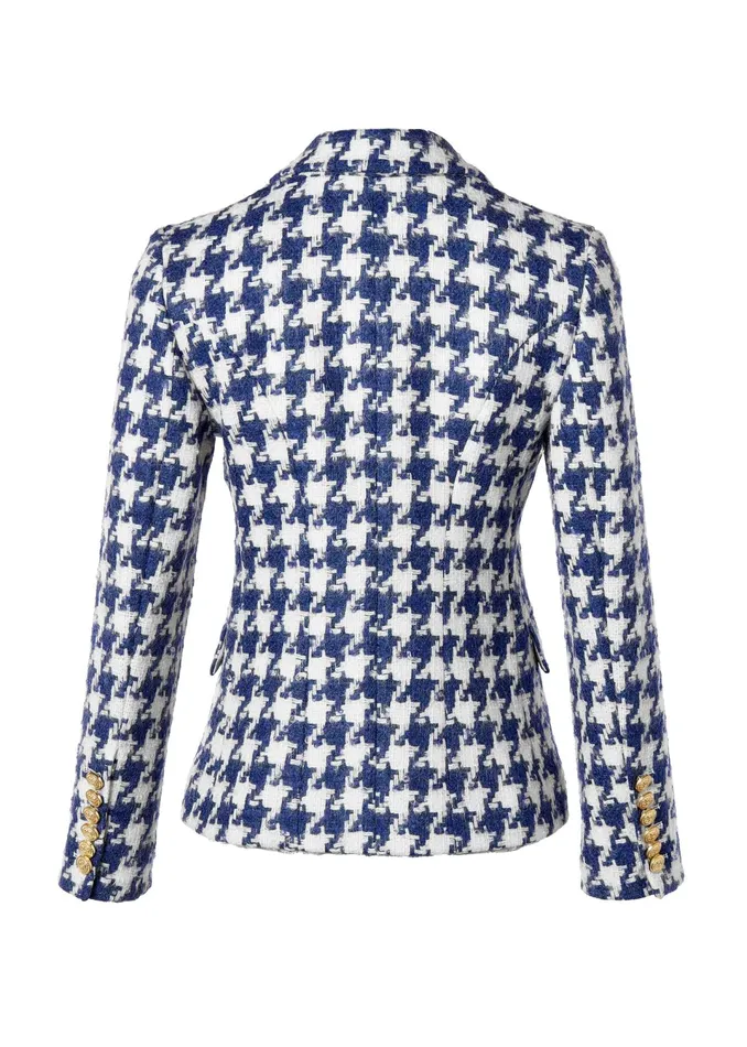 Holland Cooper Knightsbridge Blazer Large Scale Navy Houndstooth Women Tailoring Holland Cooper Knightsbridge Blazer Large Scale Navy Houndstooth Women Tailoring