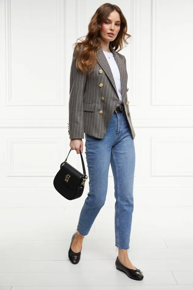 Holland Cooper Knightsbridge Blazer Soft Grey Pinstripe Women Blazers