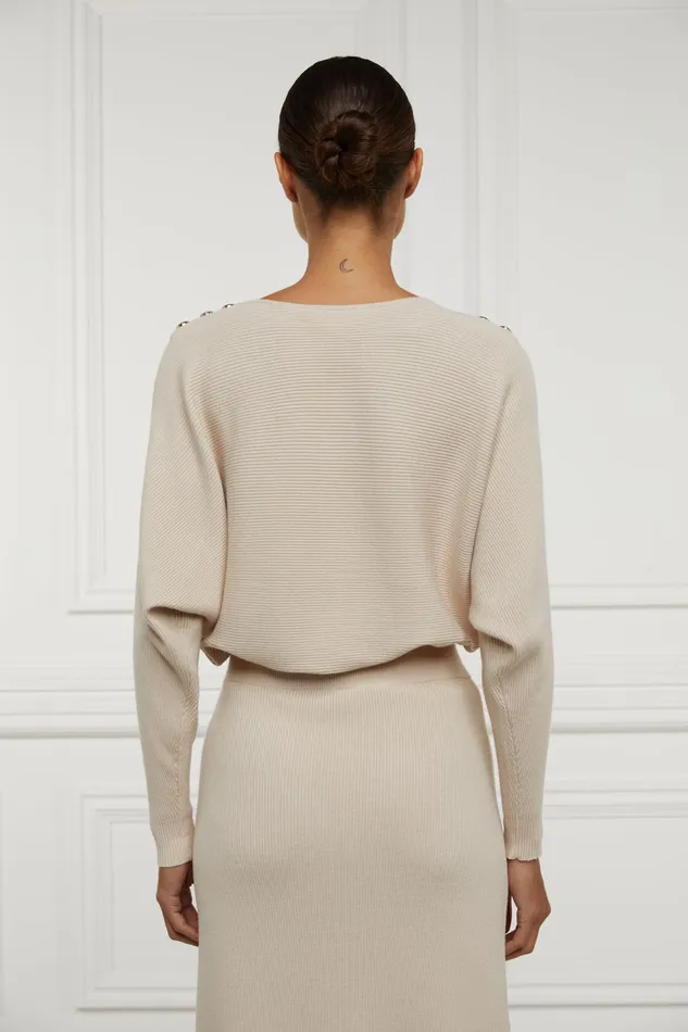 Holland Cooper Leyla Knit Oatmeal Women Knitwear Holland Cooper Leyla Knit Oatmeal Women Knitwear