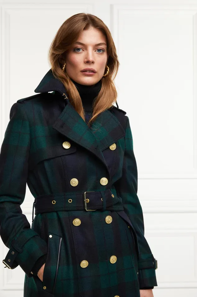 Holland Cooper Marlborough Trench Coat Blackwatch Women Tailoring