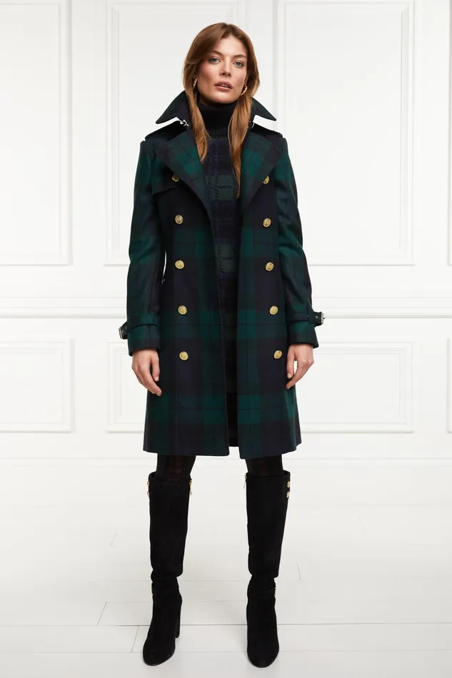 Holland Cooper Marlborough Trench Coat Blackwatch Women Tailoring