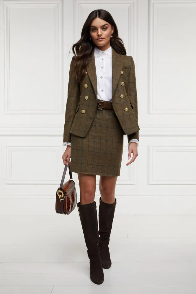 Holland Cooper Regency Skirt Glen Green Women Tailoring