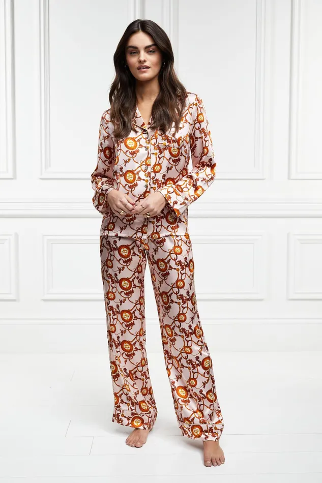 Holland Cooper Silk Pyjama Trouser Blush Women Sleepwear
