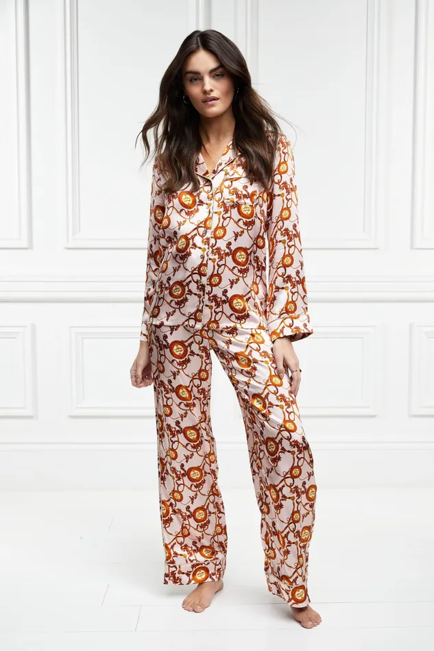 Holland Cooper Silk Pyjama Trouser Blush Women Sleepwear