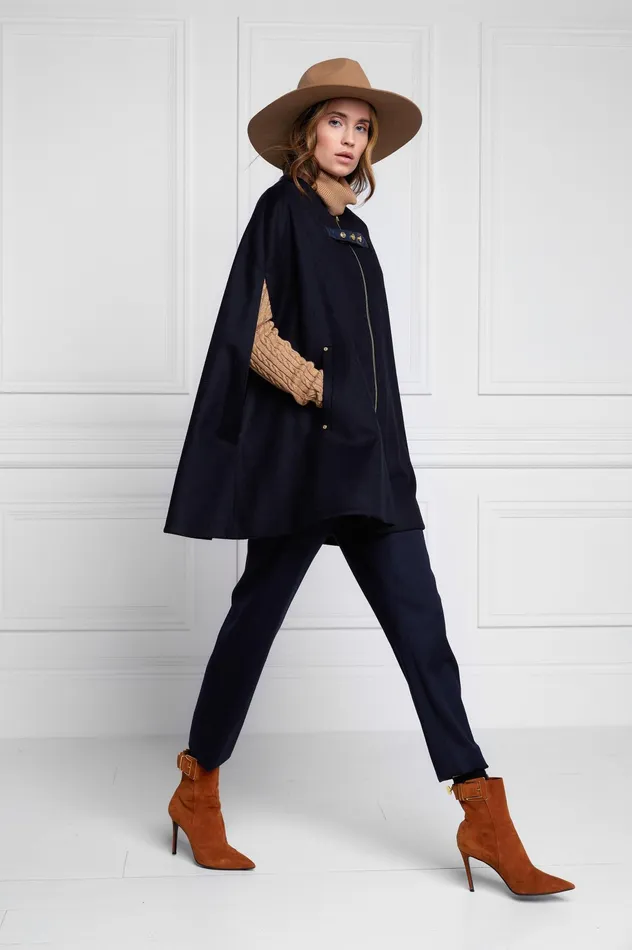 Holland Cooper Slim Cape Soft Navy Women Tailoring